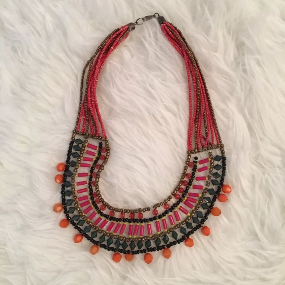 Beaded Choker Statement Necklace